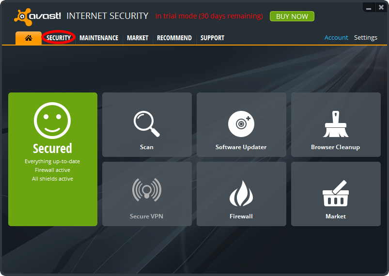 avast firewall blocking internet access